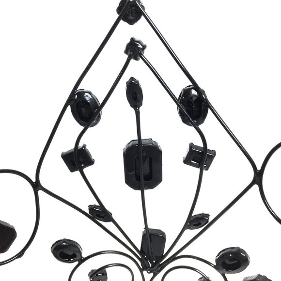 Crown Metal Headdress Goth Black Jeweled 10\